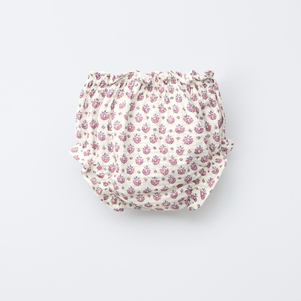 Zara Cream and Pink Floral Diaper Cover